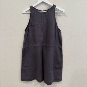 Grana Linen A-Line Dress in Charcoal